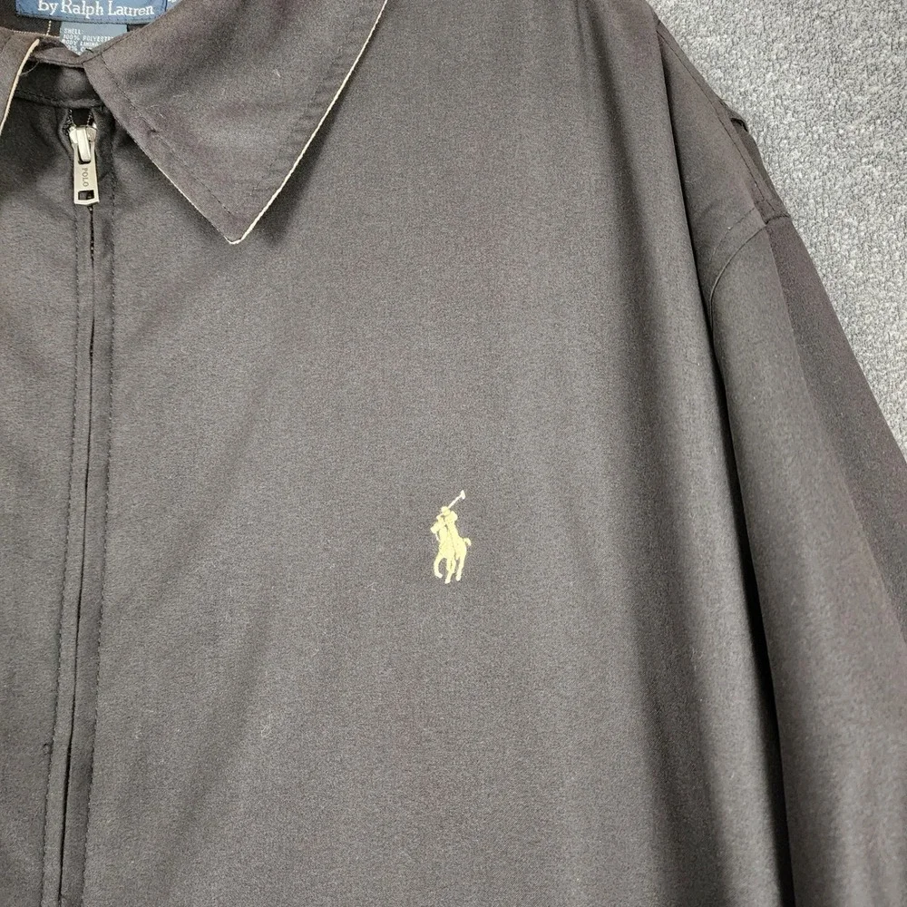 Polo Ralph Lauren Mens Black Harrington Jacket Plaid Lined Windbreaker 3XLT Tall